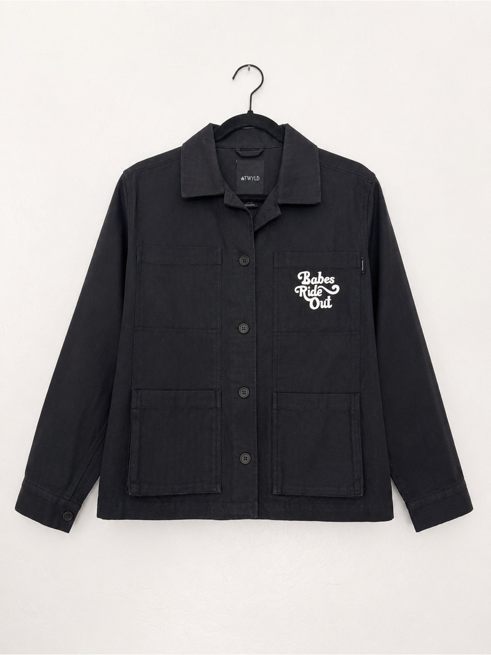 Women’s Black Atwyld Button-Up Jacket with 'Babes Ride Out' Chest Graphic